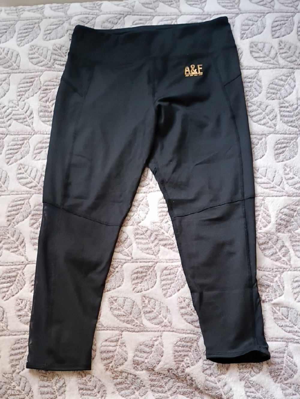 A&F Black Capri Mesh